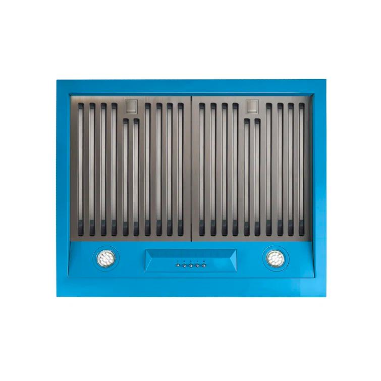 Classic Retro 24" 500 CFM Ducted Under Cabinet Range Hood with Stainless Steel Baffles and Light