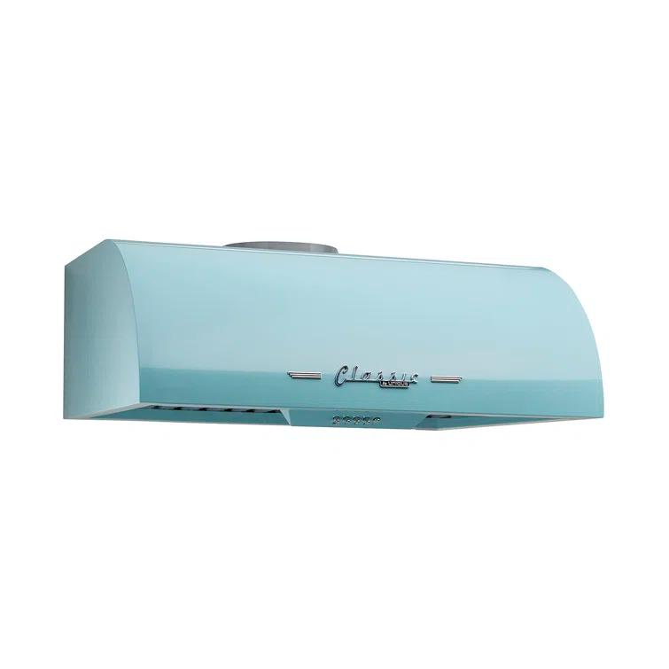 Classic Retro 24" 500 CFM Ducted Under Cabinet Range Hood with Stainless Steel Baffles and Light