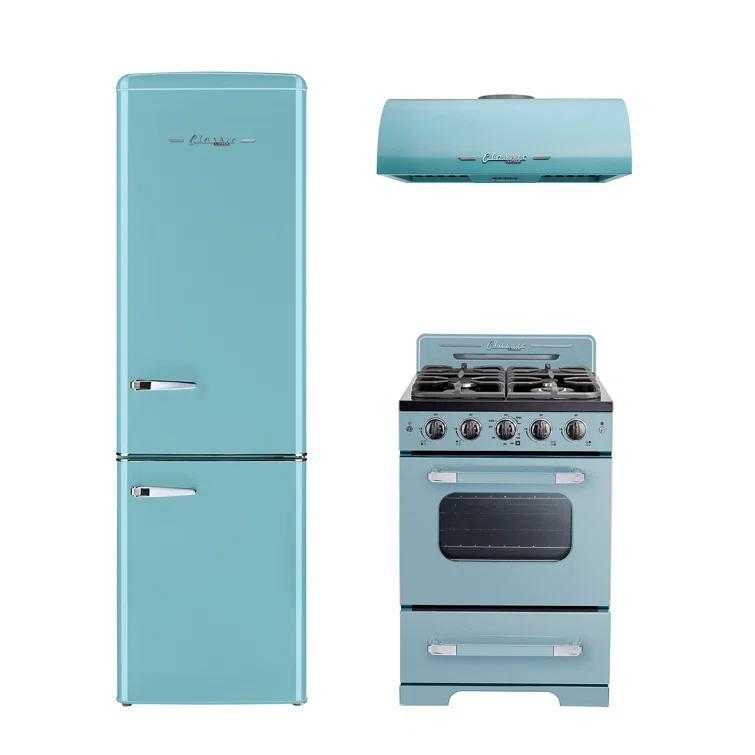 Classic Retro 24" 500 CFM Ducted Under Cabinet Range Hood with Stainless Steel Baffles and Light