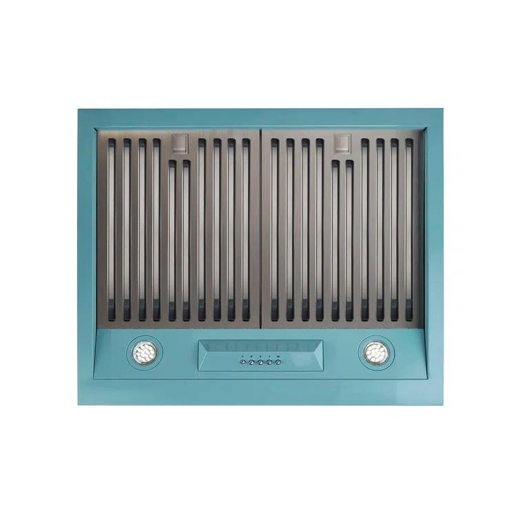 Classic Retro 24" 500 CFM Ducted Under Cabinet Range Hood with Stainless Steel Baffles and Light