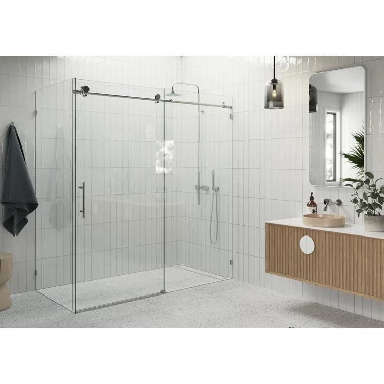 72" W x 78'' H Single Sliding Door Frameless Shower Door with