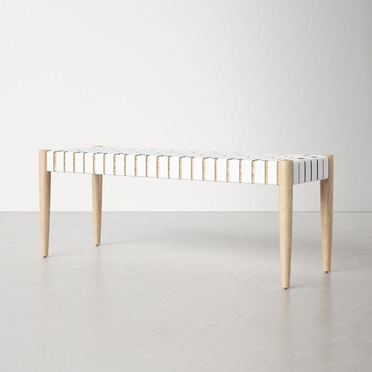 Orin 47" Woven Leather Bench