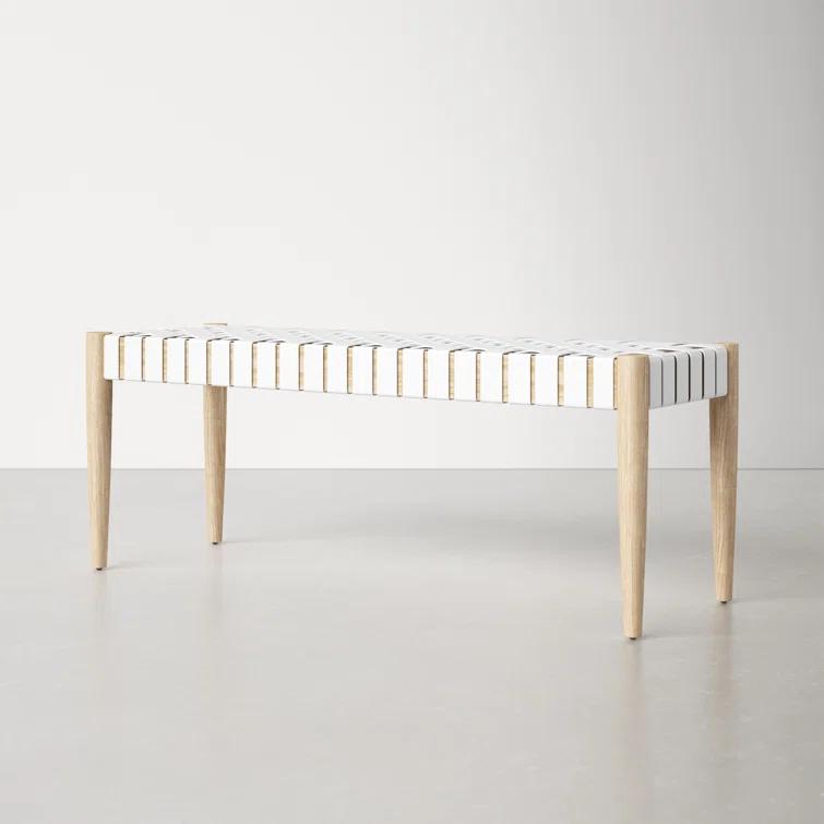 Orin 47" Woven Leather Bench