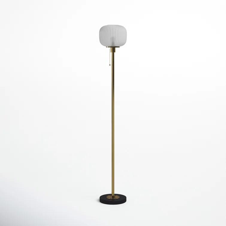 Nausica Ribbed Glass Floor Lamp (58")