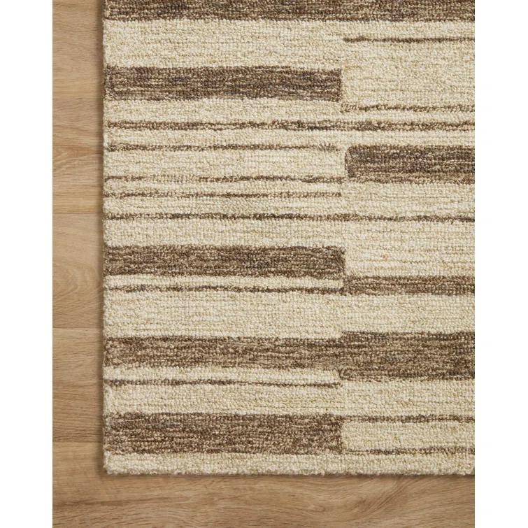 Chris Loves Julia x Loloi Chris Loves Julia x Loloi Polly Checkered Hand-tufted Beige/Tobacco Area Rug