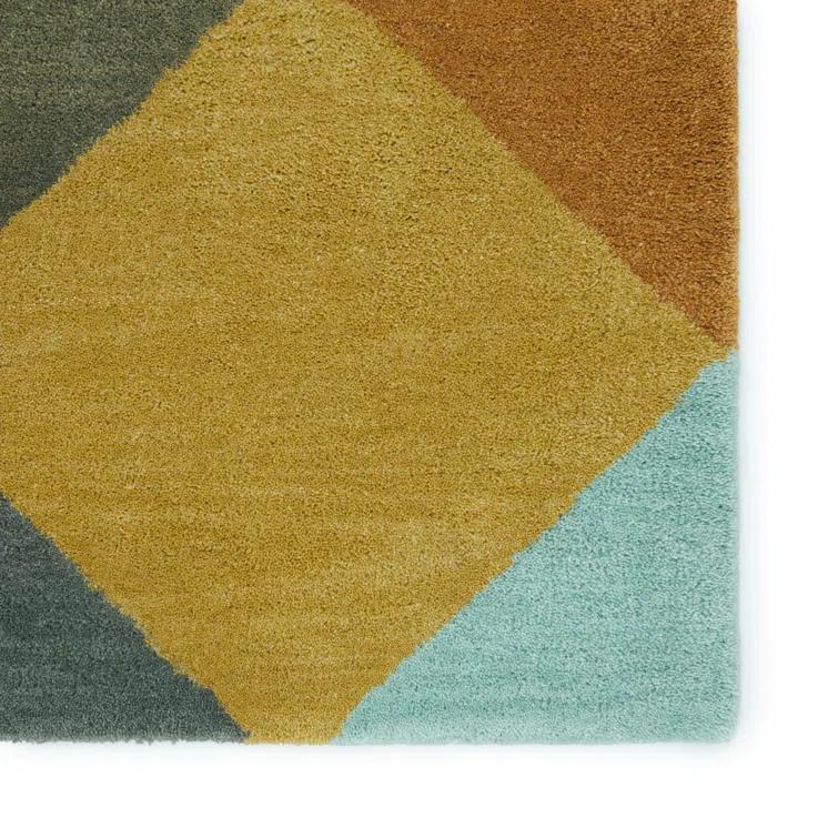 Eton Hand Tufted Wool Yellow/Gray/Orange Rug