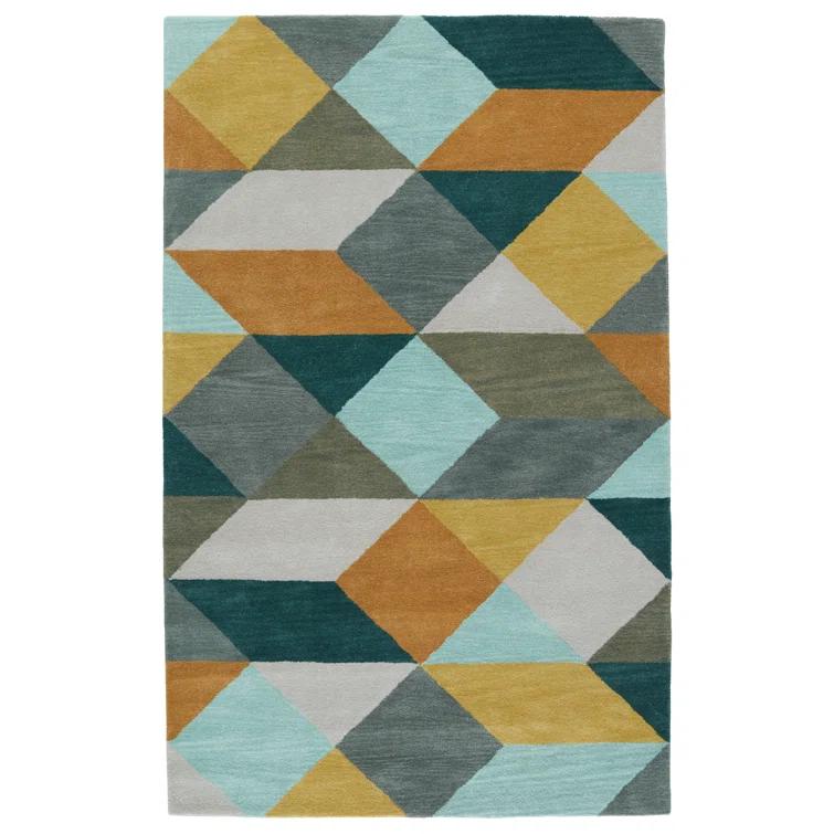 Eton Hand Tufted Wool Yellow/Gray/Orange Rug