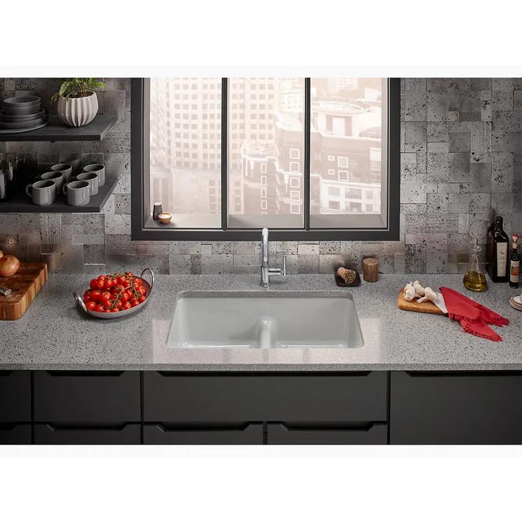 IronTones® Kohler 33" L x 18.75" W Drop-in Smart Divide Double-Equal Kitchen Sink