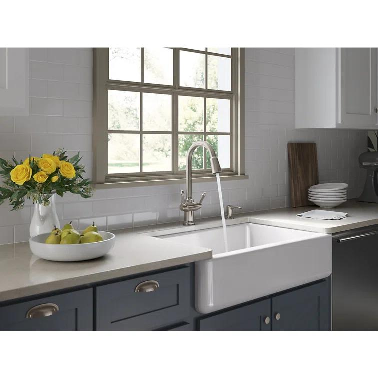 Whitehaven® Self-Trimming 36" L x 22" W Farmhouse Kitchen Sink