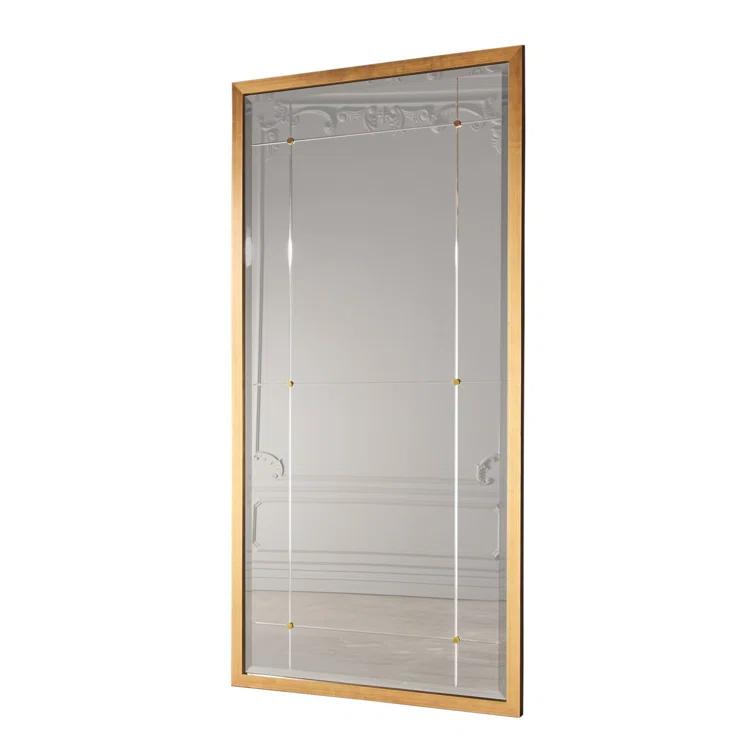 Global Views Beaumont Floor Mirror-Gold Leaf