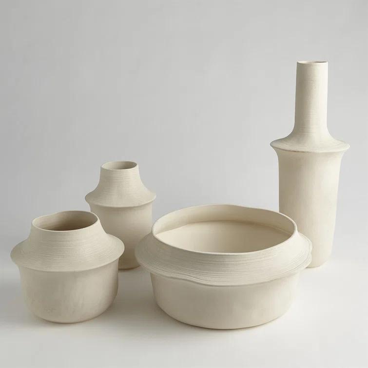 Global Views Fladis Bowl-Matte Cream Marble