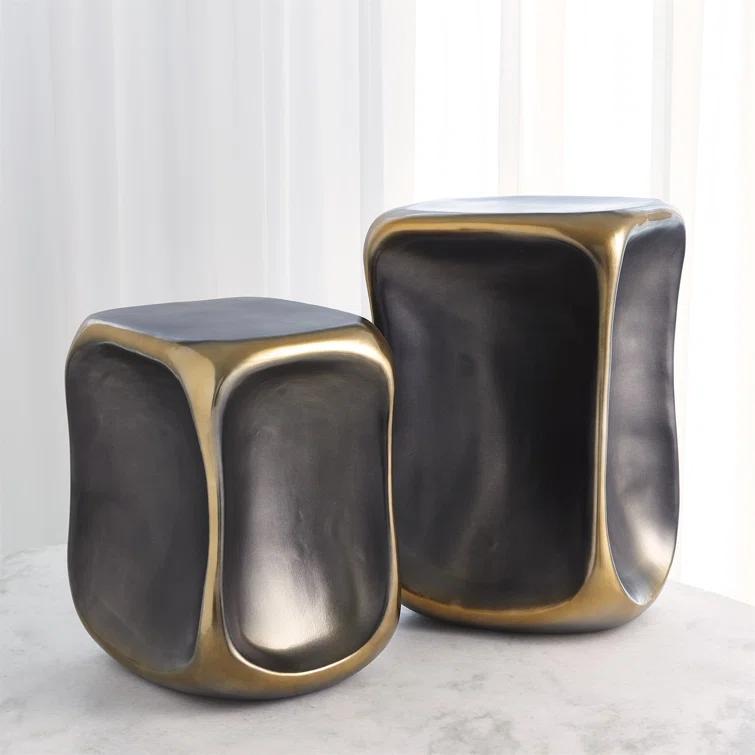 Global Views Formation Accent Table-Black/Gold-Sm