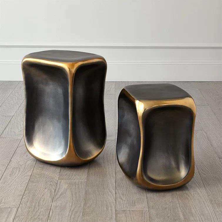 Global Views Formation Accent Table-Black/Gold-Sm