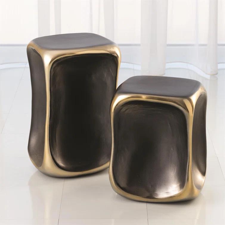 Global Views Formation Accent Table-Black/Gold-Sm