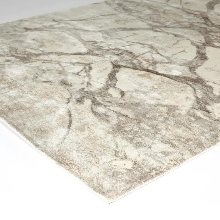 Abstract Mirage Handmade Viscose Rug 8' x 10' - Gray