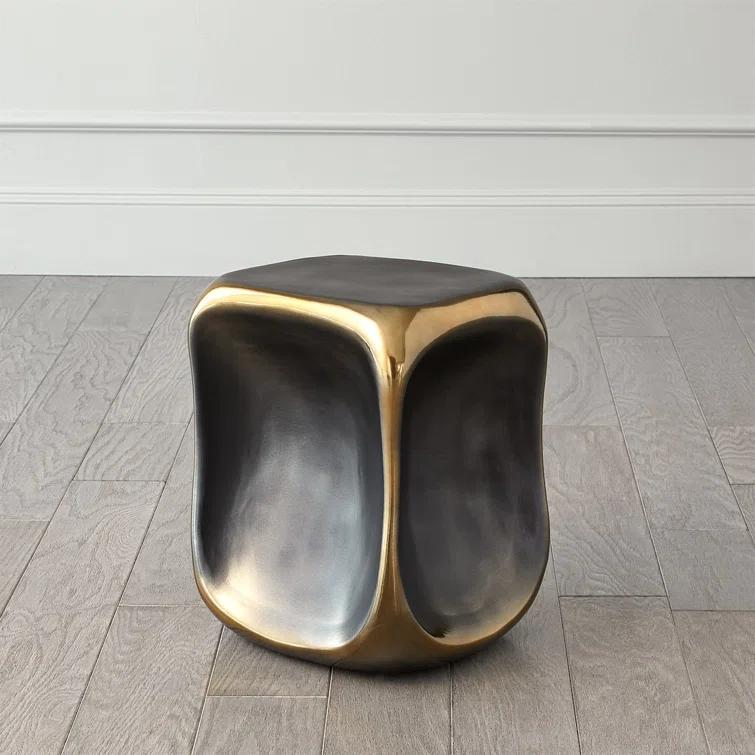 Global Views Formation Accent Table-Black/Gold-Sm