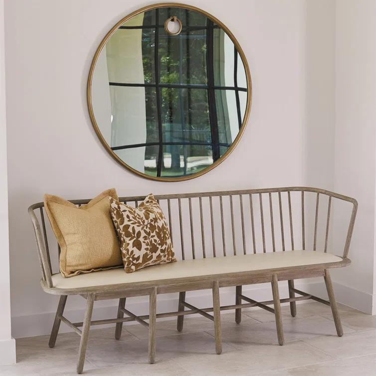 Marissa Bench, Gray Leather