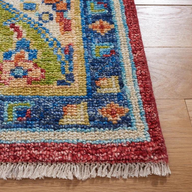 Samarkand SRK123 Hand Knotted Area Rug - Blue/Red - 6'x9' - Safavieh.