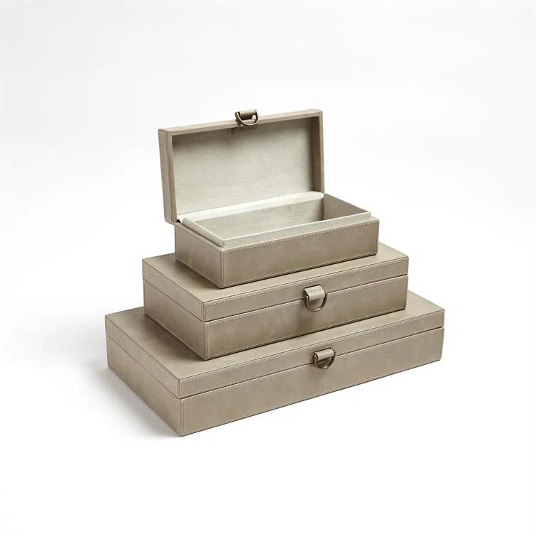 Elegant Hand-Finished Rectangular Lidded Box in Manufactured Wood