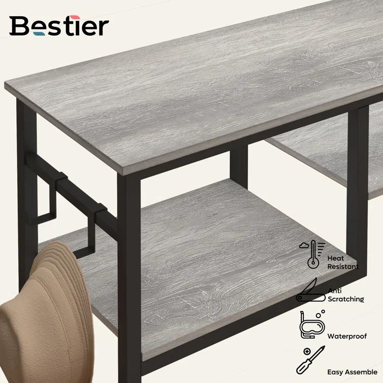 Rosevell 39.4" Console Table for Entryway with 4 Tier Storage Shelves