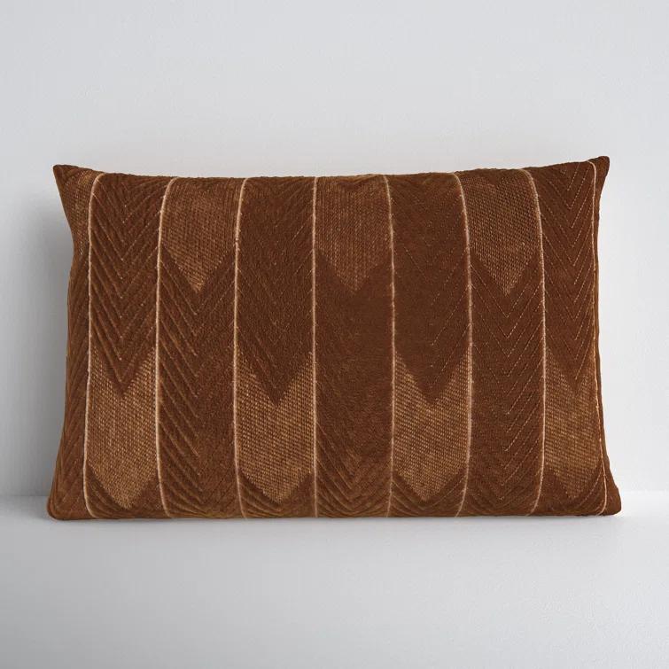 Floretta Embroidered Cotton Lumbar Throw Pillow