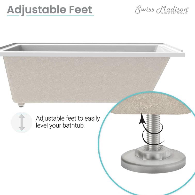 Swiss Madison SM-DB565 Voltaire 66" x 32" Alcove Bathtub