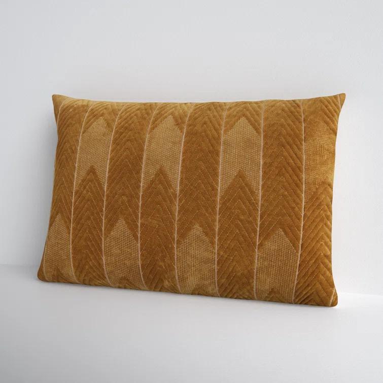 Floretta Embroidered Cotton Lumbar Throw Pillow