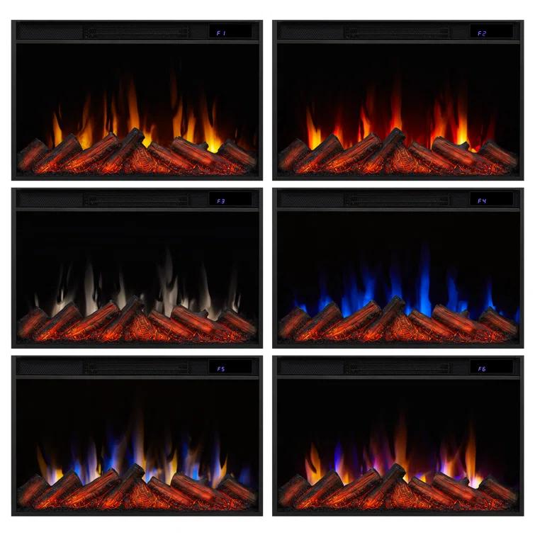 Crawford 48" Slim Electric Fireplace in Black by Real Flame