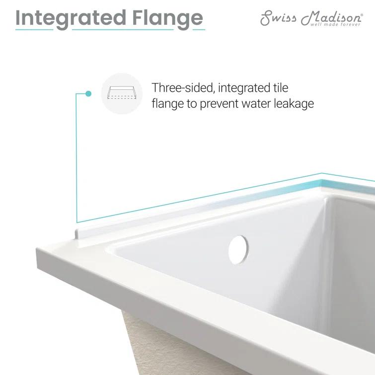 Swiss Madison SM-DB565 Voltaire 66" x 32" Alcove Bathtub