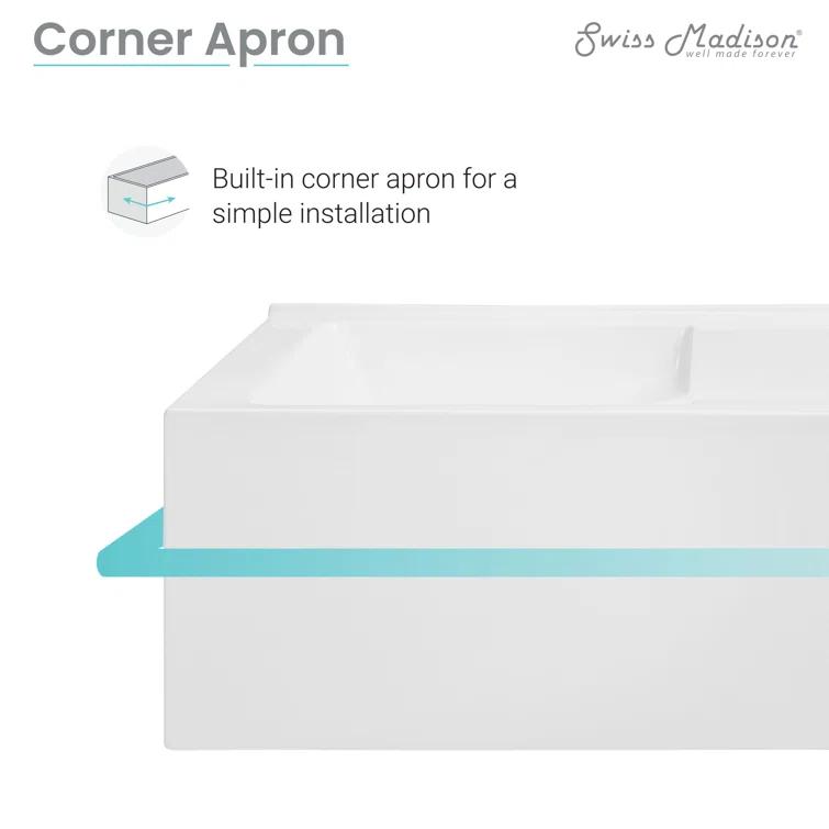Claire 60" x 32" Alcove Tub with Corner Apron