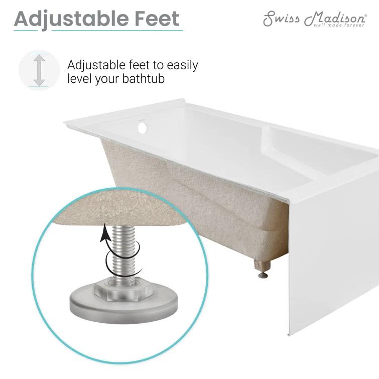 Claire 60" x 32" Alcove Tub with Corner Apron
