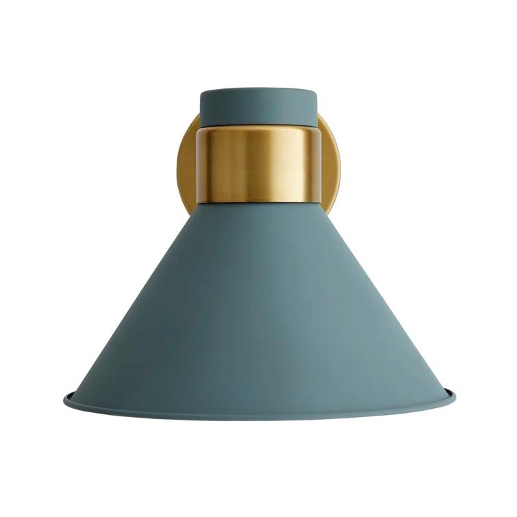 Lane 1-Light Antique Brass and Cadet Blue Pivot Spotlight