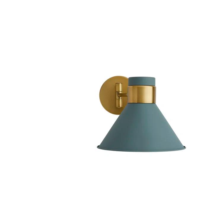 Lane 1-Light Antique Brass and Cadet Blue Pivot Spotlight
