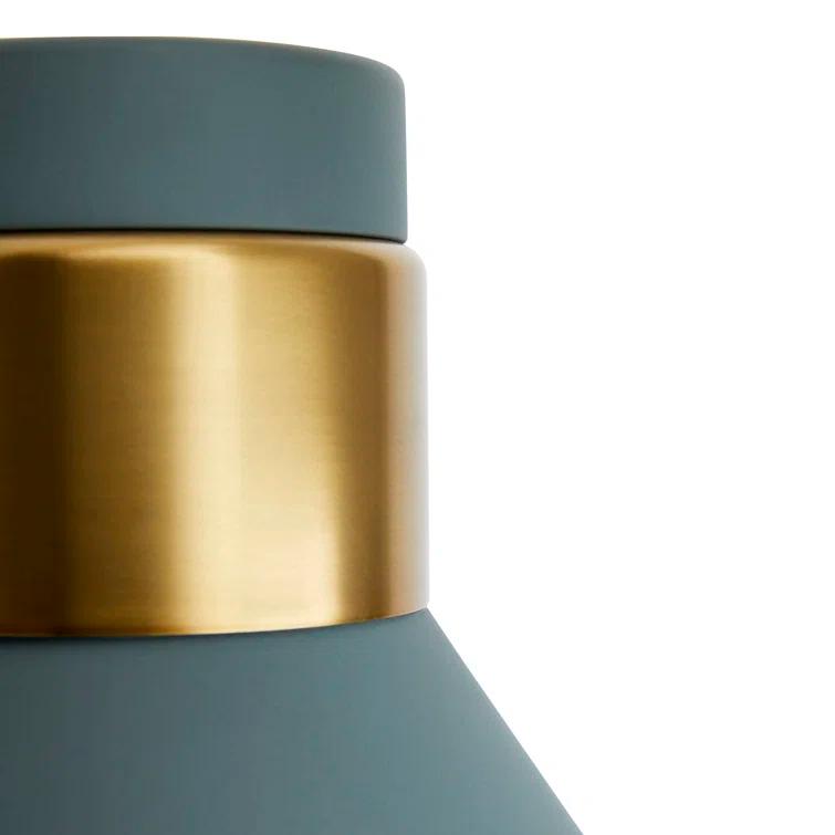 Lane 1-Light Antique Brass and Cadet Blue Pivot Spotlight