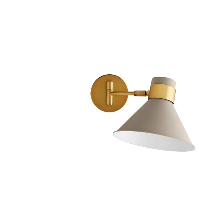 Taupe and Brass 15" Pivoting Wall Sconce