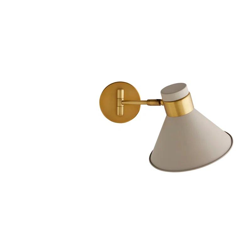 Taupe and Brass 15" Pivoting Wall Sconce