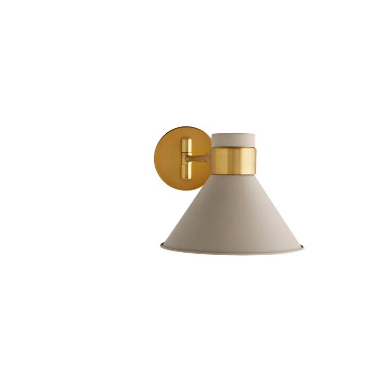 Taupe and Brass 15" Pivoting Wall Sconce