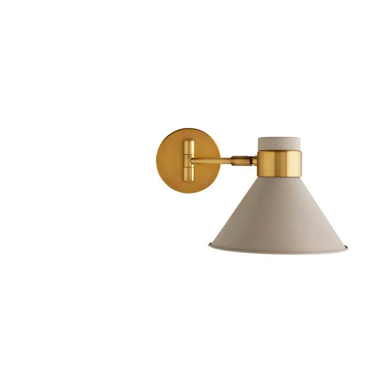 Taupe and Brass 15" Pivoting Wall Sconce