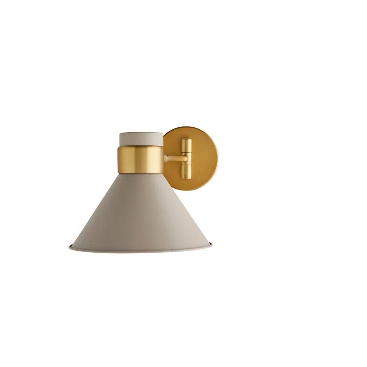 Taupe and Brass 15" Pivoting Wall Sconce