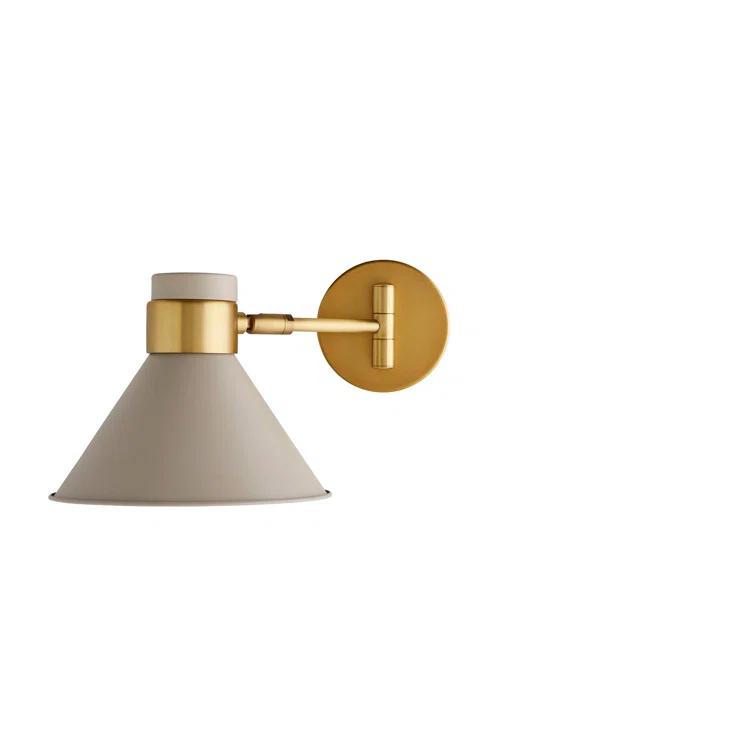 Taupe and Brass 15" Pivoting Wall Sconce