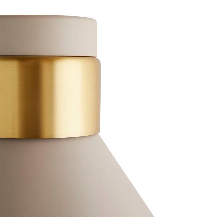 Taupe and Brass 15" Pivoting Wall Sconce