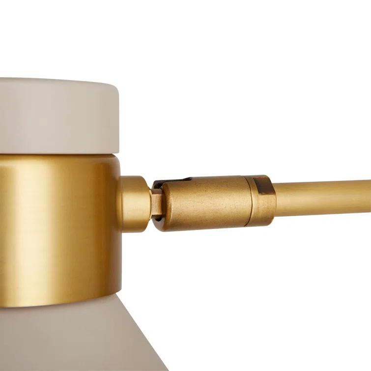 Taupe and Brass 15" Pivoting Wall Sconce