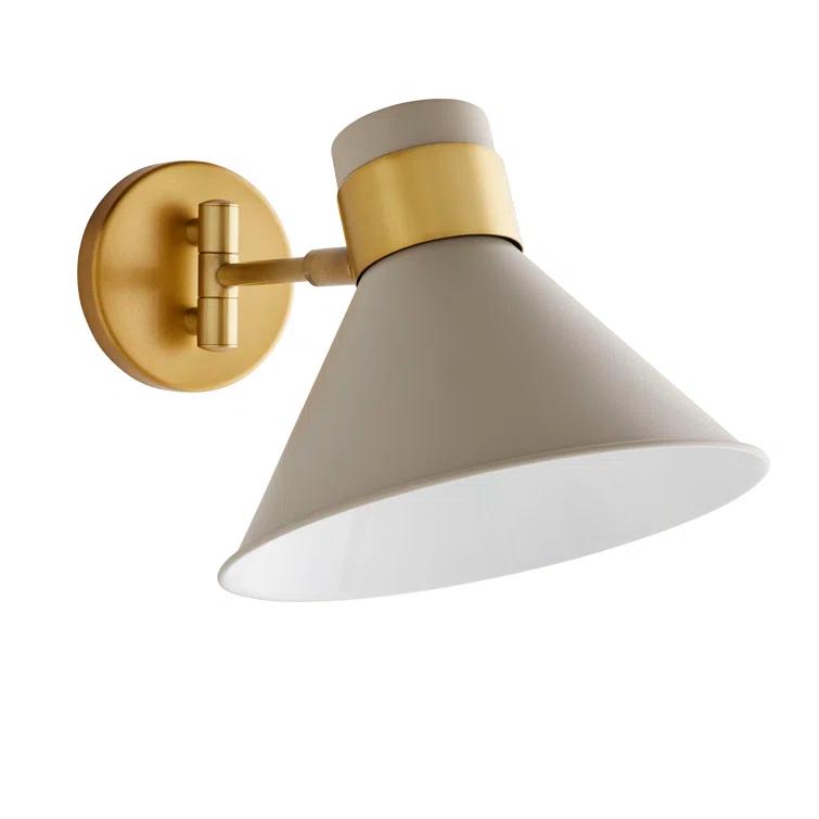 Taupe and Brass 15" Pivoting Wall Sconce