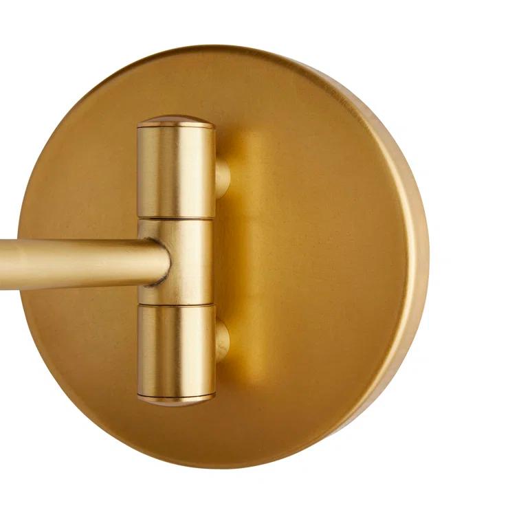 Taupe and Brass 15" Pivoting Wall Sconce