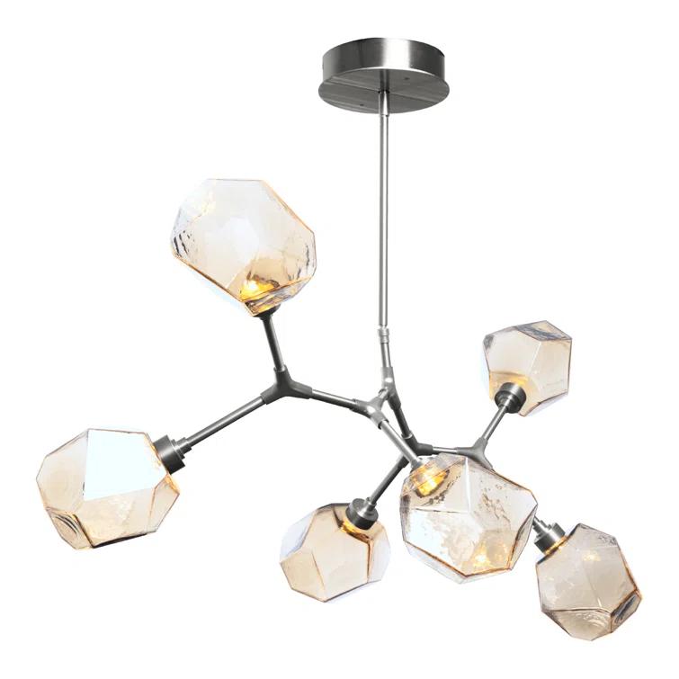 Gem 6 - Light Dimmable LED Modern Linear Chandelier