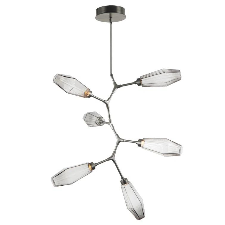 Modern Black Sputnik Chandelier with Glass Shades