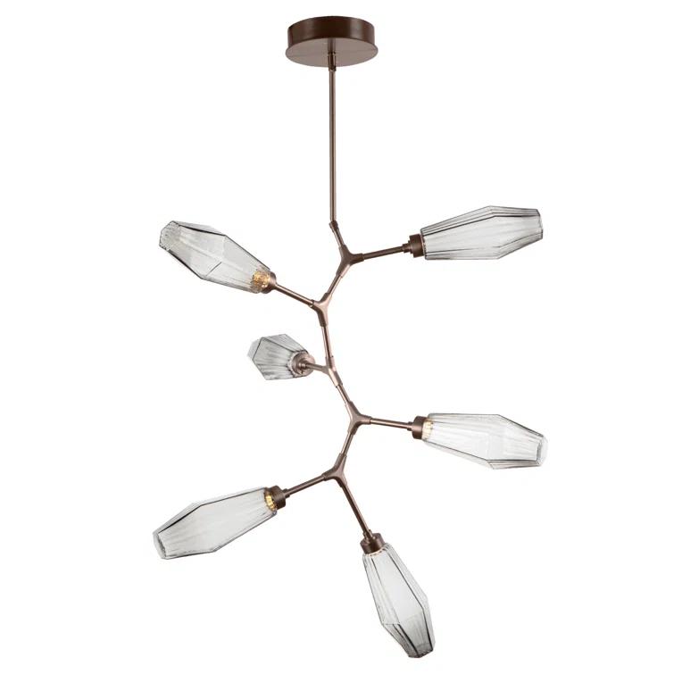 Modern Black Sputnik Chandelier with Glass Shades