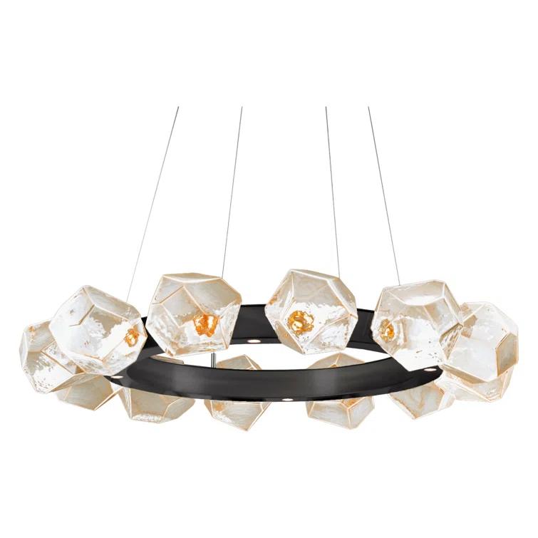 Gem 16 - Light Dimmable LED Wagon Wheel Chandelier