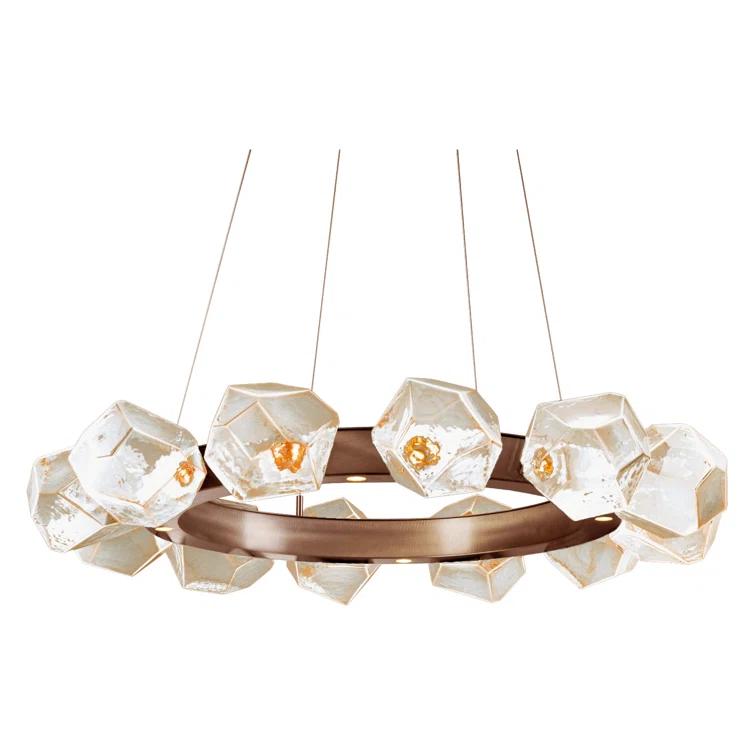 Gem 16 - Light Dimmable LED Wagon Wheel Chandelier