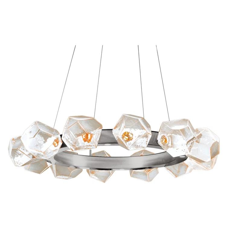 Gem 16 - Light Dimmable LED Wagon Wheel Chandelier